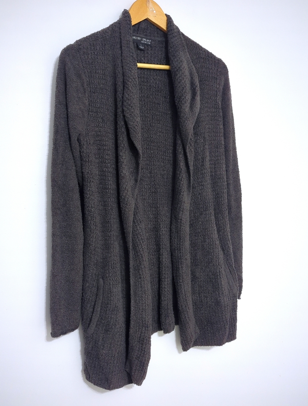 Barefoot Dreams CozyChic Lite Cardigan Gray Open Front Shawl Size S - Picture 4 of 11